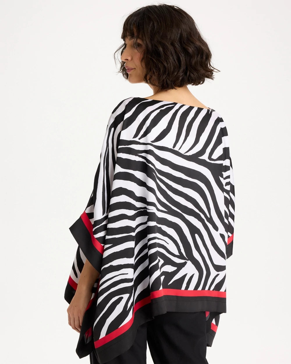 Chico's Trending - Woven Animal Print Poncho Black