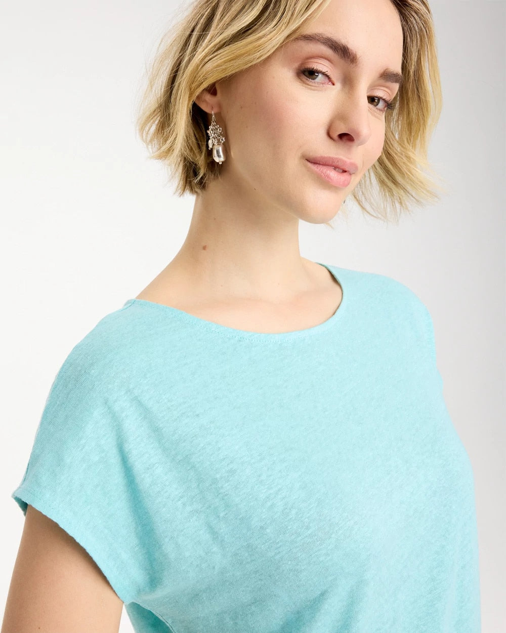 Chico's Featured - Linen Dolman Tee Bondi Blue