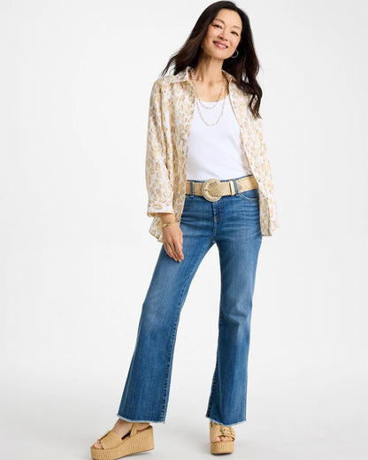 Chico's Popular - No Iron™ Linen Animal Print Shirt Mocha Mousse
