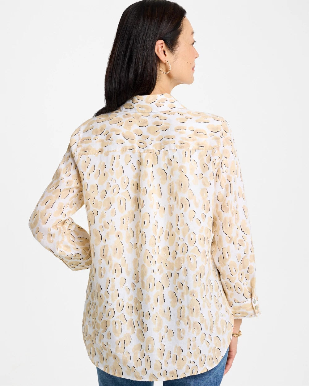 Chico's Popular - No Iron™ Linen Animal Print Shirt Mocha Mousse