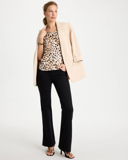 Chico's Special Offer - Animal Print Jersey Satin Tank Top Black