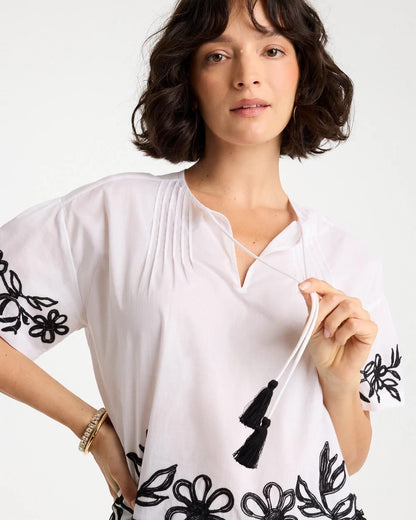 Chico's Smart Buy - Cotton Voile Applique Blouse Alabaster