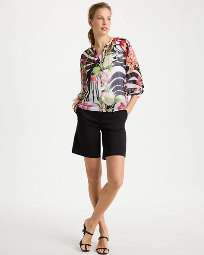 Chico's Recommended - Georgette Lightweight Printed Blouse Cherry Lush