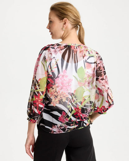 Chico's Recommended - Georgette Lightweight Printed Blouse Cherry Lush