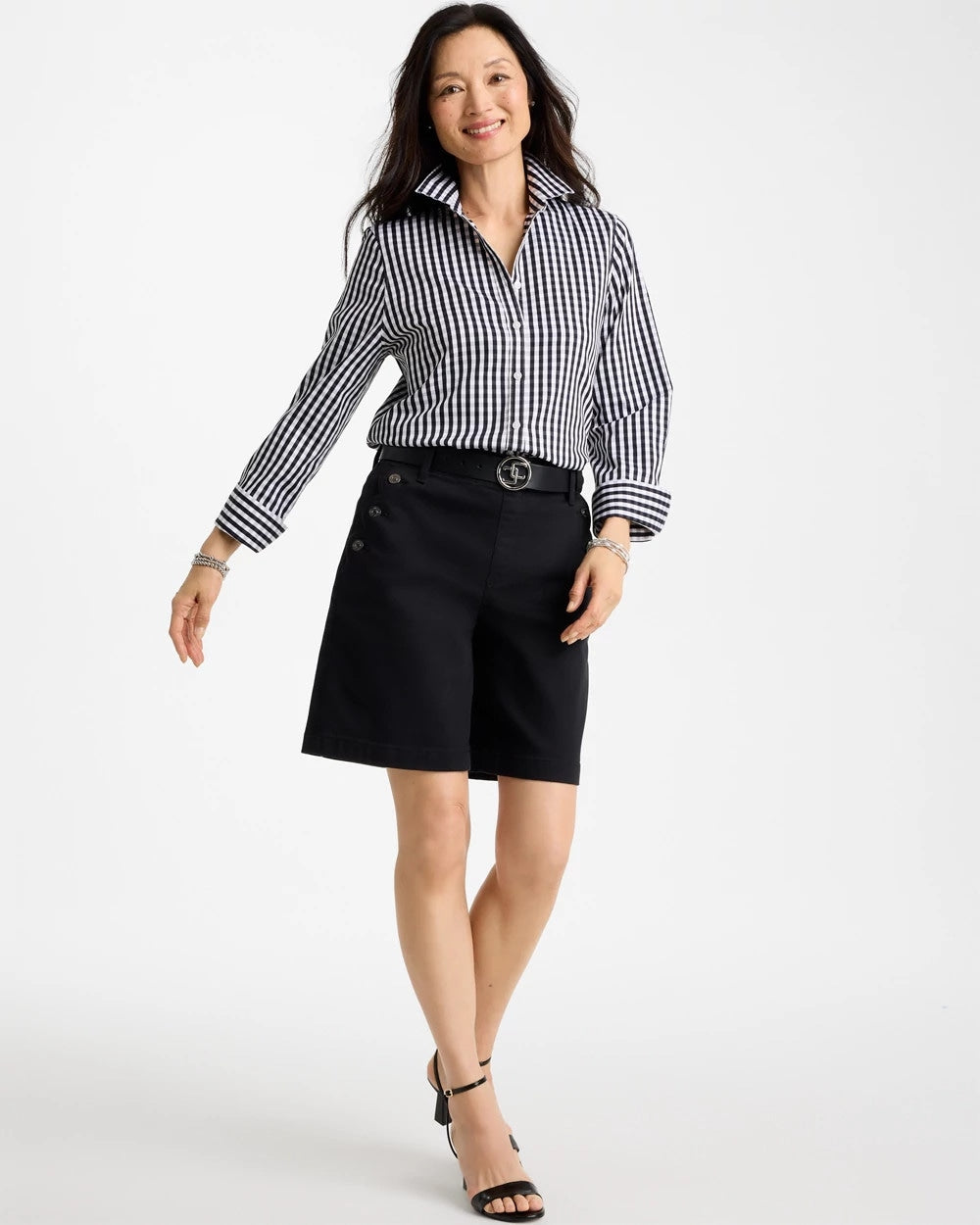 Chico's Hot Sale - No Iron™ Stretch Gingham Shirt Black