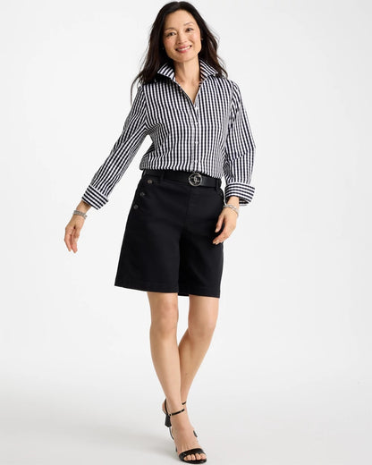 Chico's Hot Sale - No Iron™ Stretch Gingham Shirt Black