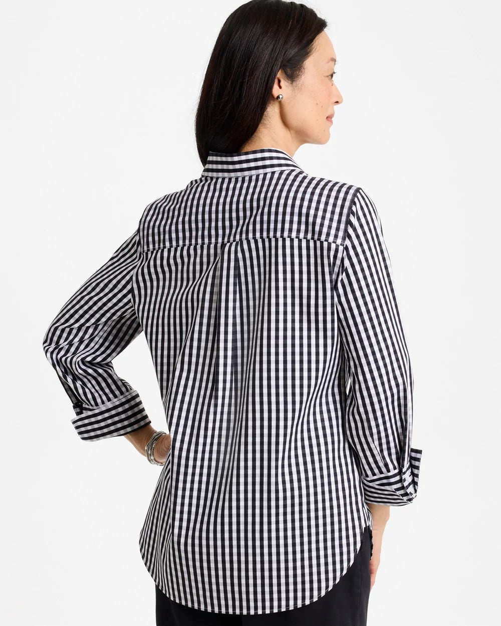 Chico's Hot Sale - No Iron™ Stretch Gingham Shirt Black