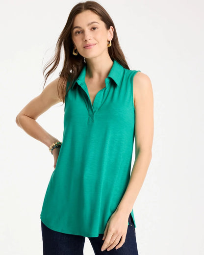 Chico's Top Pick - Collared Tunic Tank Topanga Green