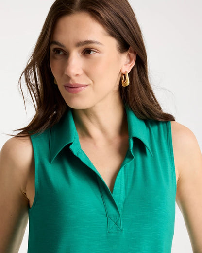 Chico's Top Pick - Collared Tunic Tank Topanga Green