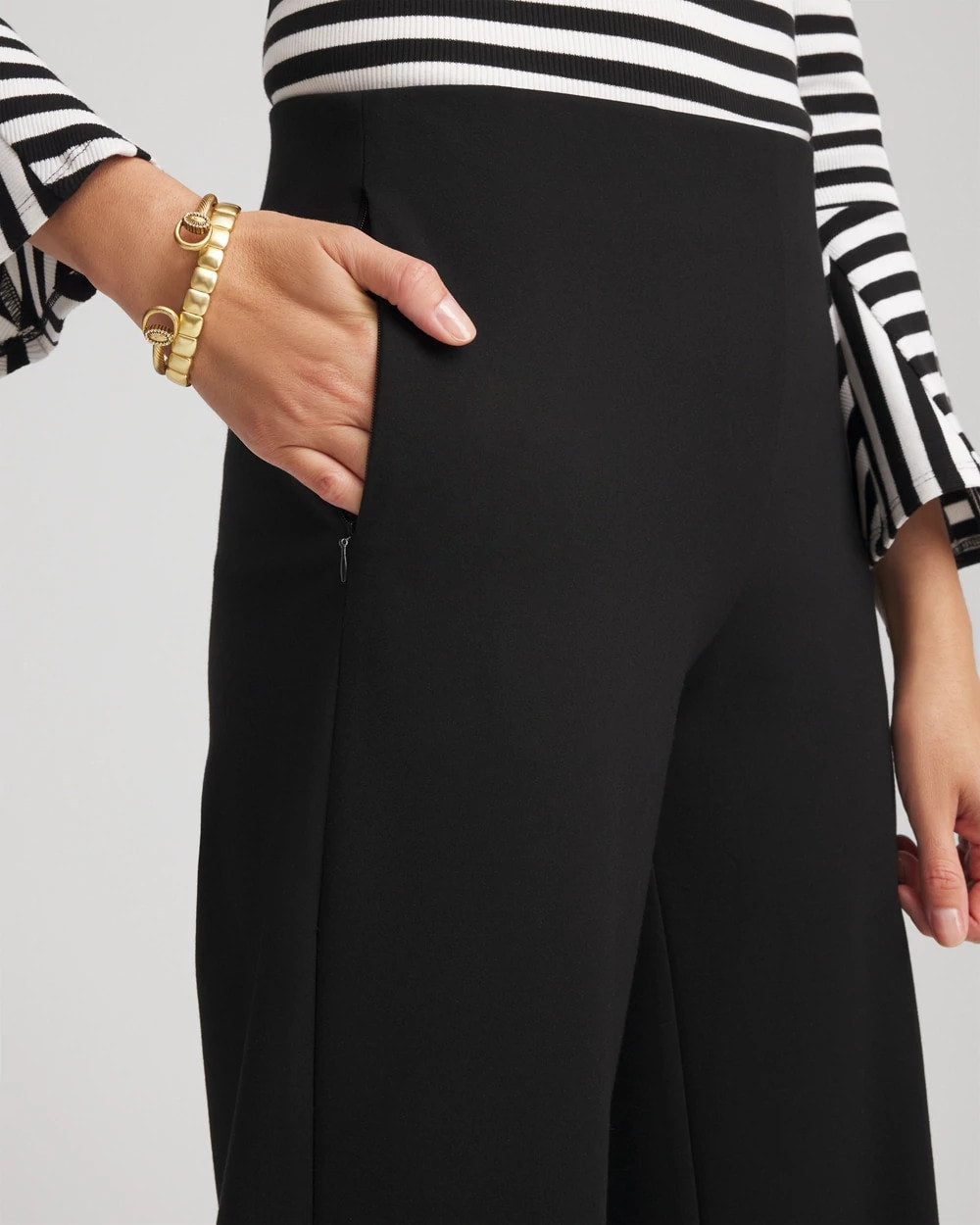 Chico's Popular - Juliet Slim Wide-Leg Cropped Pants Black