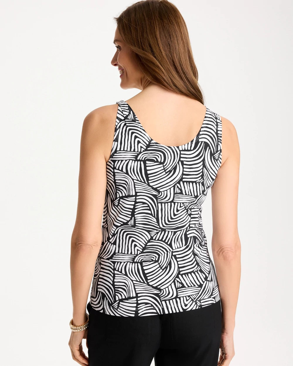 Chico's Premium - Printed Microfiber Tank Black