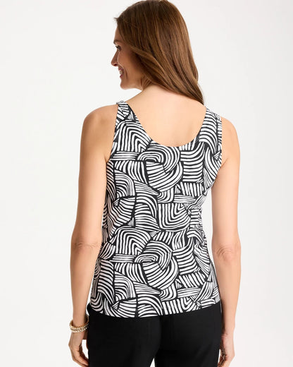 Chico's Premium - Printed Microfiber Tank Black