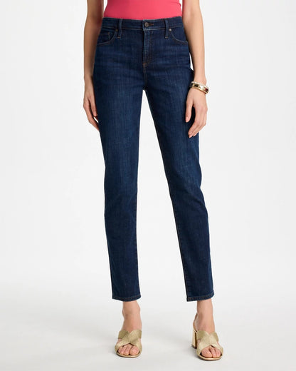 Chico's Best Seller - Girlfriend Slim Ankle Jeans Dark Sapphire Indigo