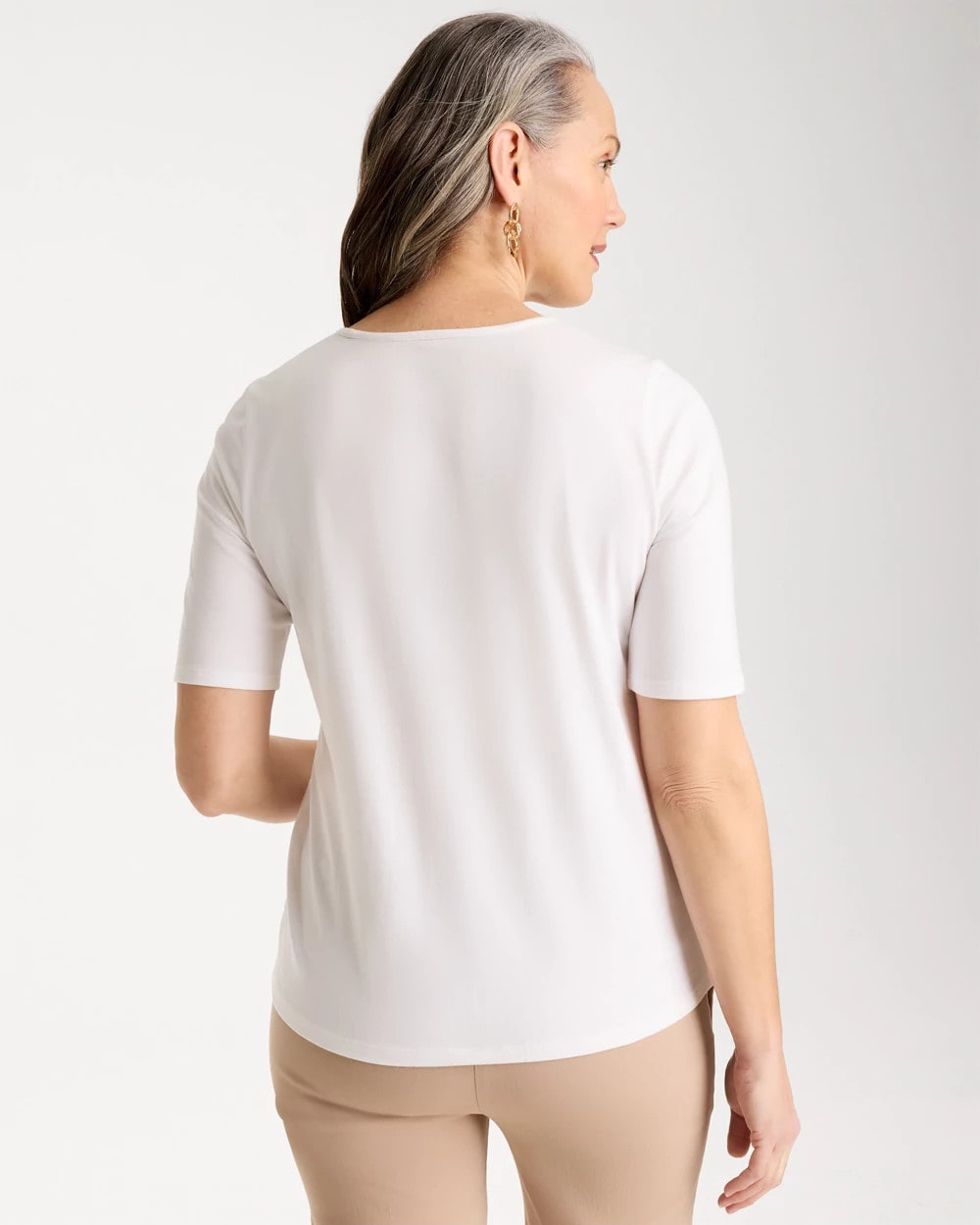 Chico's Smart Buy - Sequin Embroidered Floral Tee Alabaster