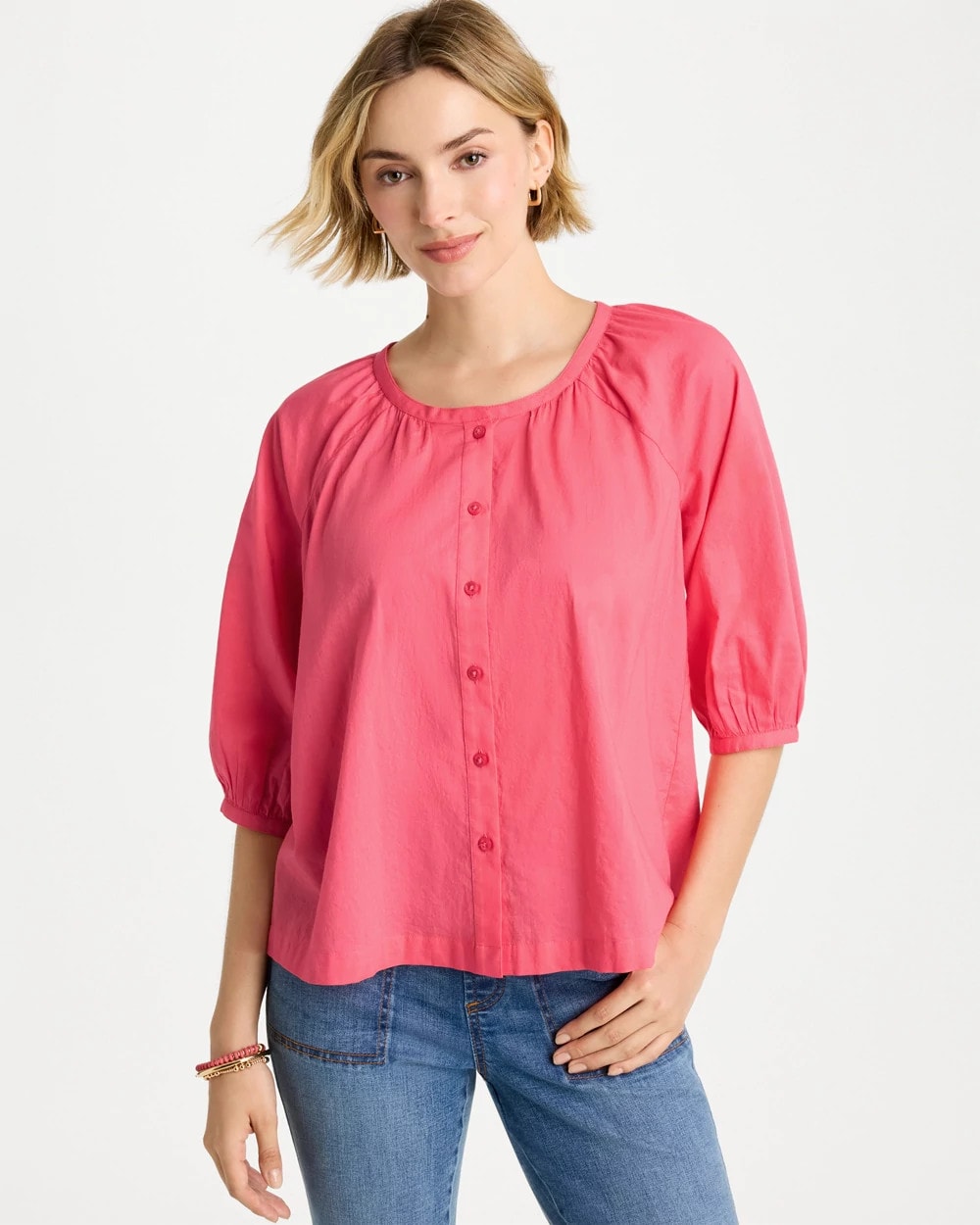Chico's Smart Buy - Cotton Voile Blouse Calypso Coral