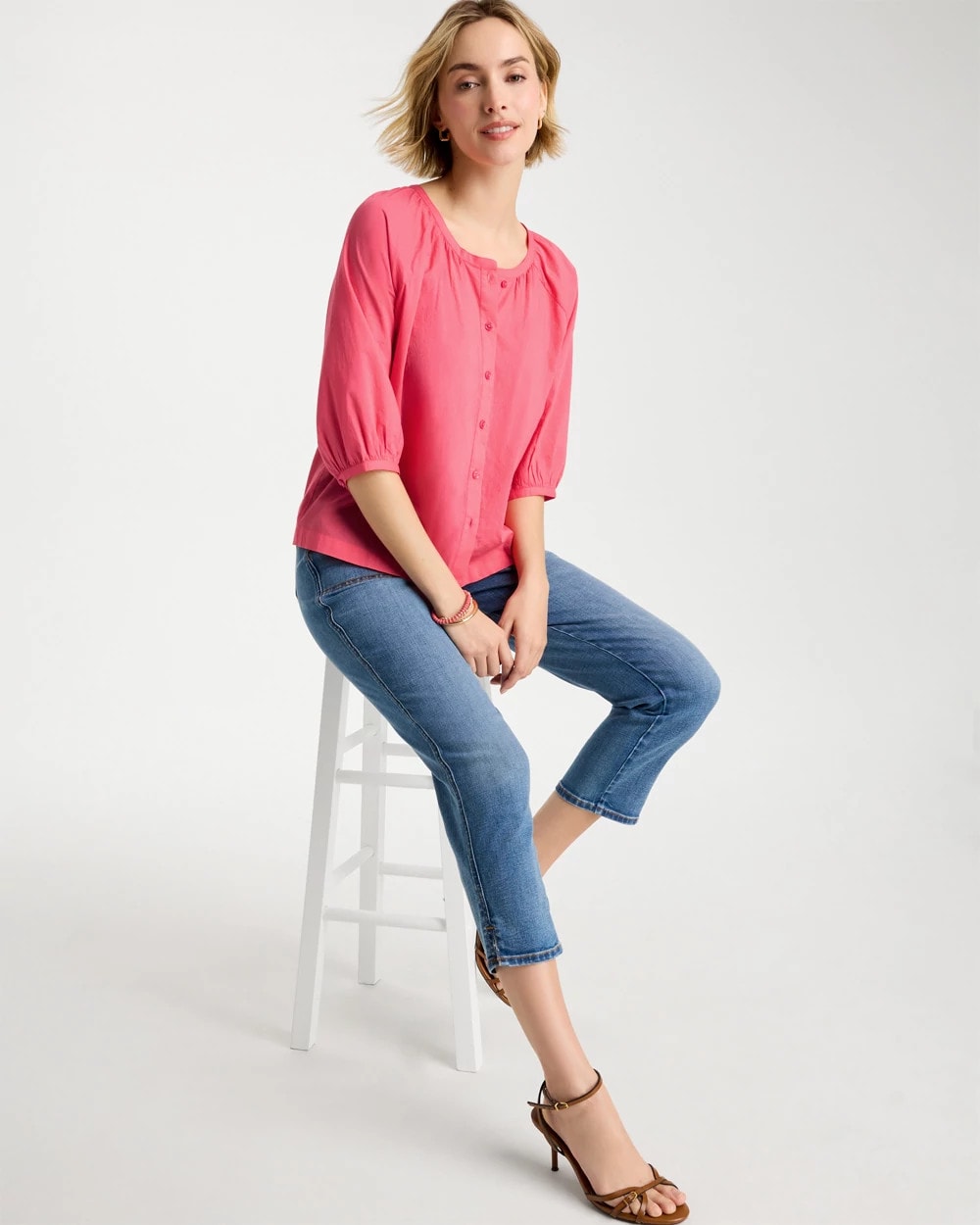 Chico's Smart Buy - Cotton Voile Blouse Calypso Coral