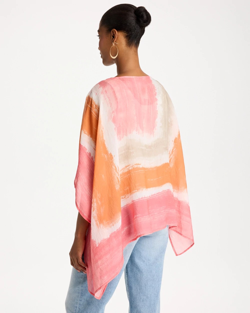 Chico's Trusted - Printed Poncho Coral