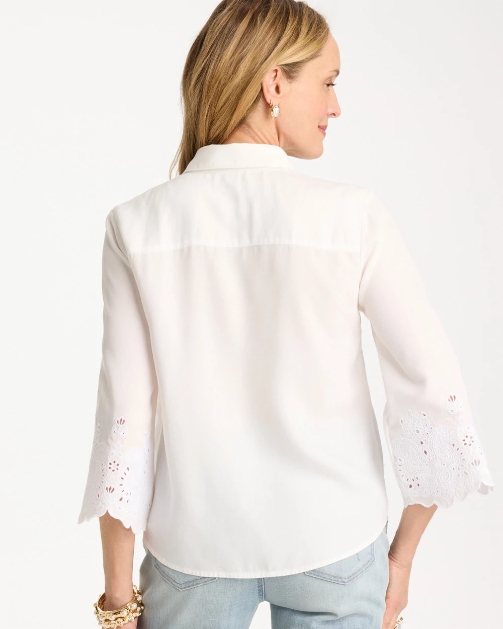 Chico's Recommended - Tencel™ Denim Eyelet Shirt Alabaster