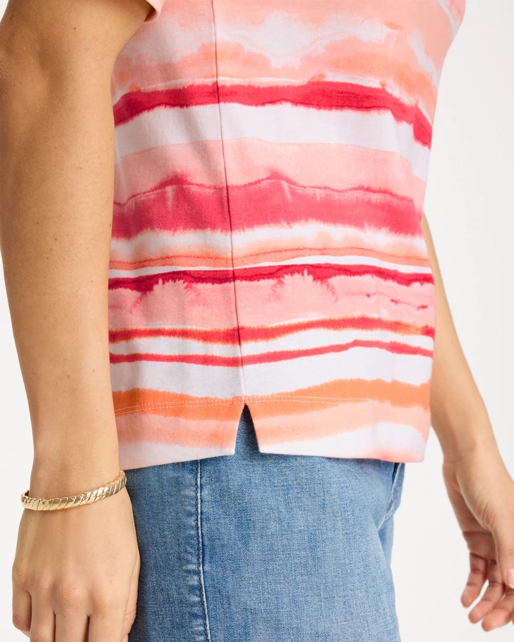Chico's Best Price - Grotto Mist Pima Elbow Sleeve Tee Calypso Coral