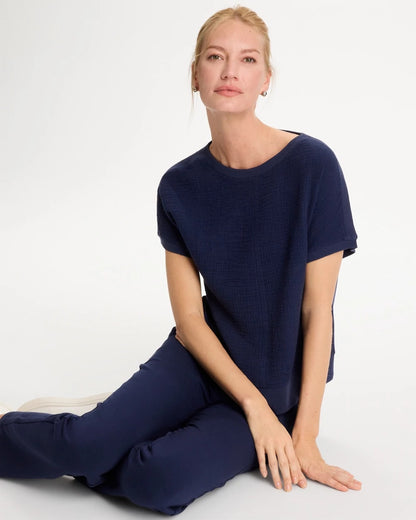 Chico's Hot Sale - Zenergy® Gauze French Terry Mix Tee Passport Blue