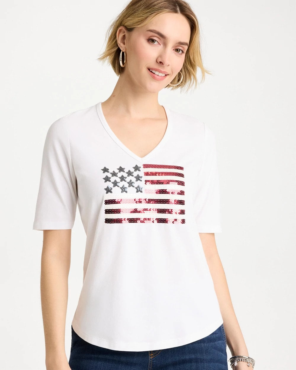 Chico's Quality - Americana Tee Alabaster