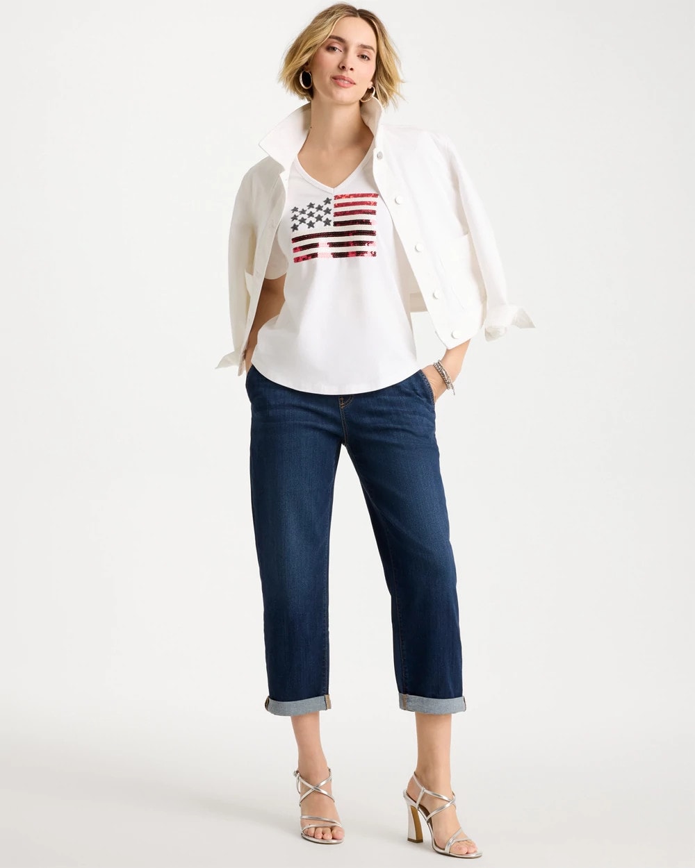 Chico's Quality - Americana Tee Alabaster