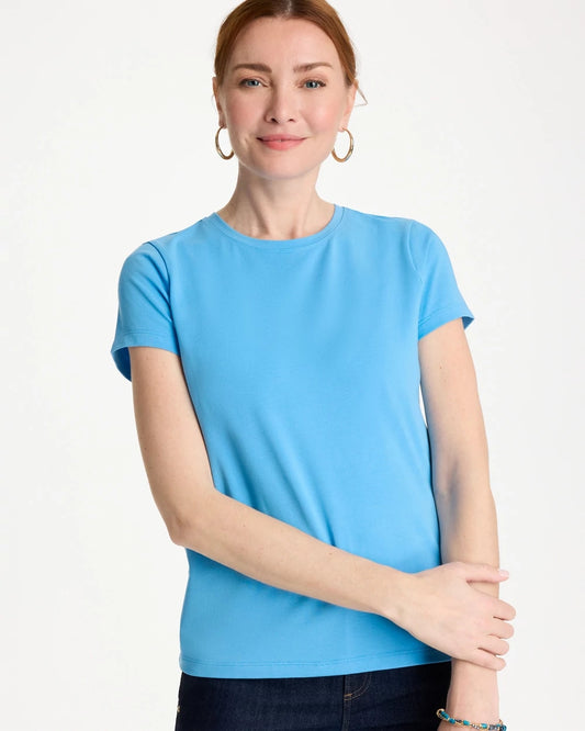 Chico's Value - Perfect Crewneck Tee Blue Tide