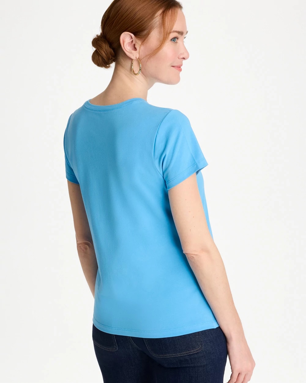 Chico's Value - Perfect Crewneck Tee Blue Tide