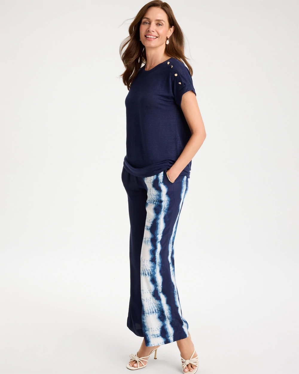 Chico's Exclusive - Linen Button Tunic Passport Blue