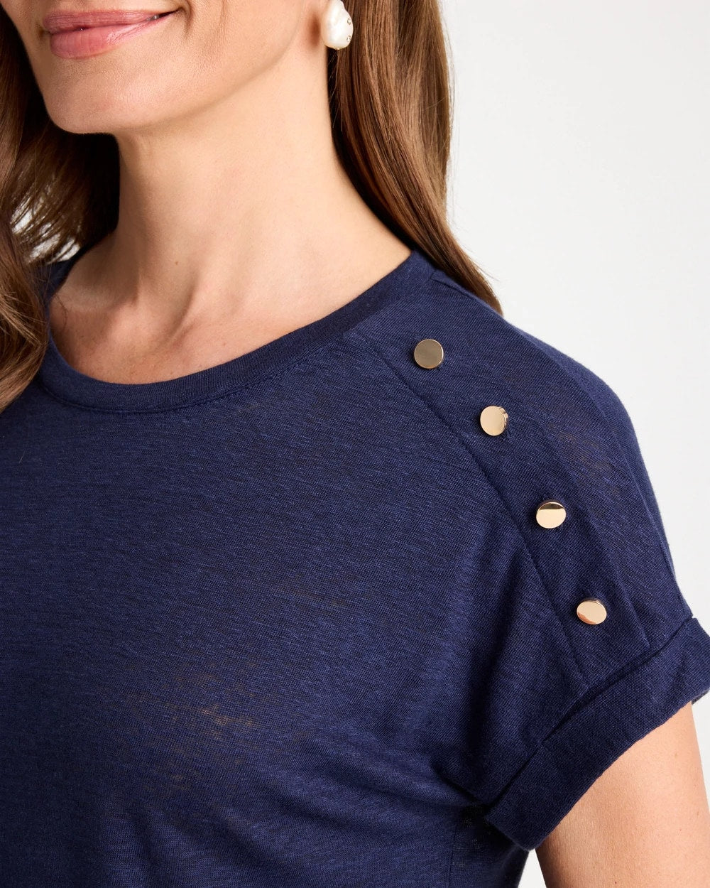 Chico's Exclusive - Linen Button Tunic Passport Blue