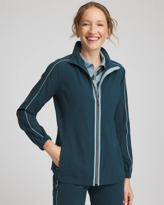 Chico's Classic - Zenergy® UPF Contrast Jacket Teal Shadow