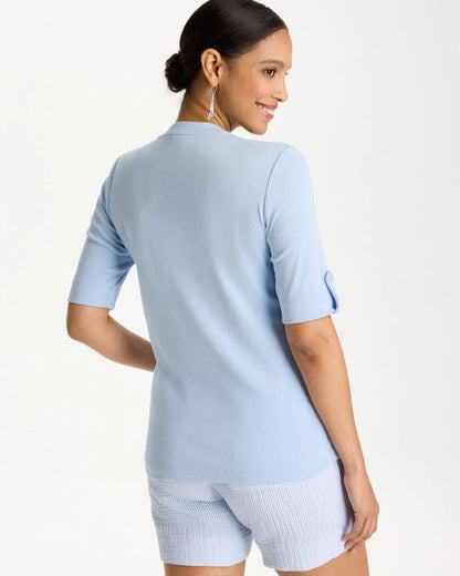 Chico's Everyday - Pima V-Neck Tee Blue Haven