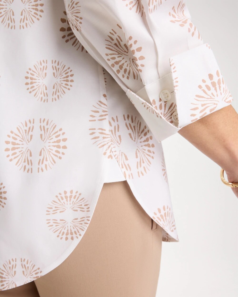 Chico's Smart Buy - No Iron™ Stretch Stamped Shirt Optic White