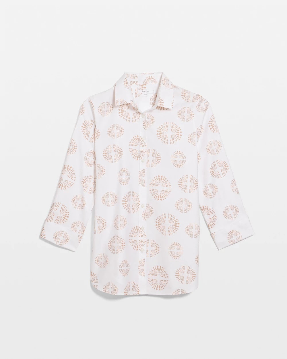 Chico's Smart Buy - No Iron™ Stretch Stamped Shirt Optic White