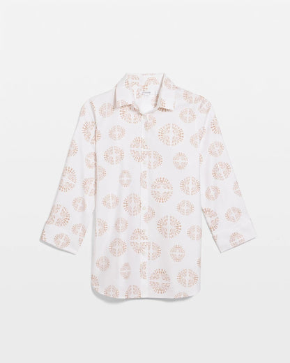 Chico's Smart Buy - No Iron™ Stretch Stamped Shirt Optic White