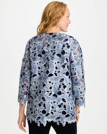 Chico's Latest - Travelers™ Collection Contrast Lined Lace Jacket Travelers India Ink