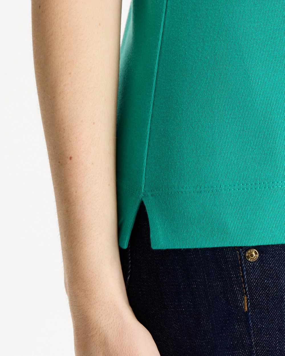 Chico's Everyday - Pima Elbow Sleeve Tee Topanga Green
