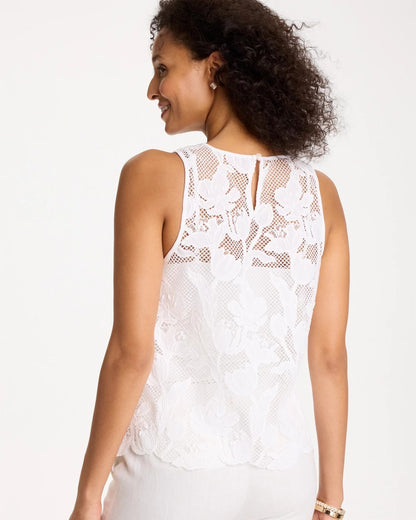 Chico's Great Value - Petal Lace Applique Tank Alabaster