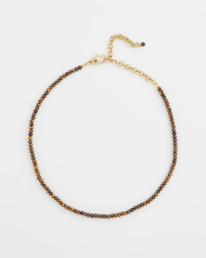 Chico's Top Pick - Genuine Tiger's Eye Stone Necklace Neutral