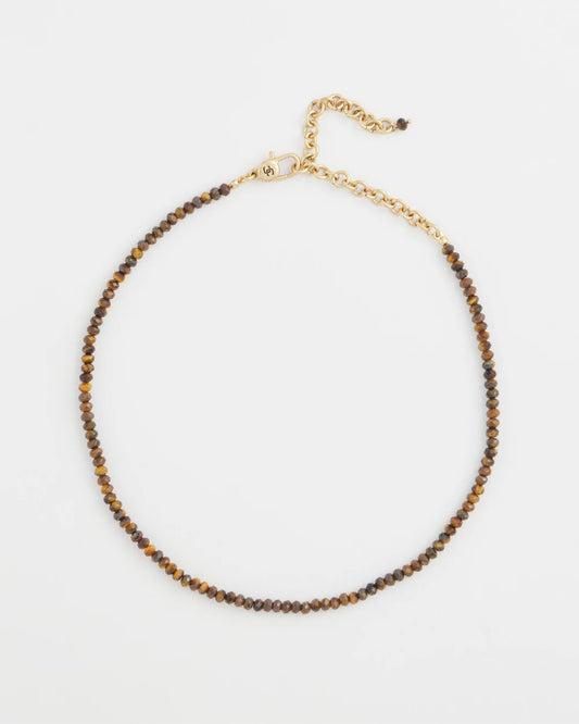 Chico's Top Pick - Genuine Tiger's Eye Stone Necklace Neutral