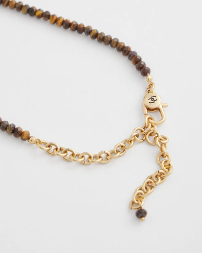 Chico's Top Pick - Genuine Tiger's Eye Stone Necklace Neutral