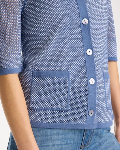 Chico's Customer Favorite - Mesh Lady Jacket Cardigan Blue Haven