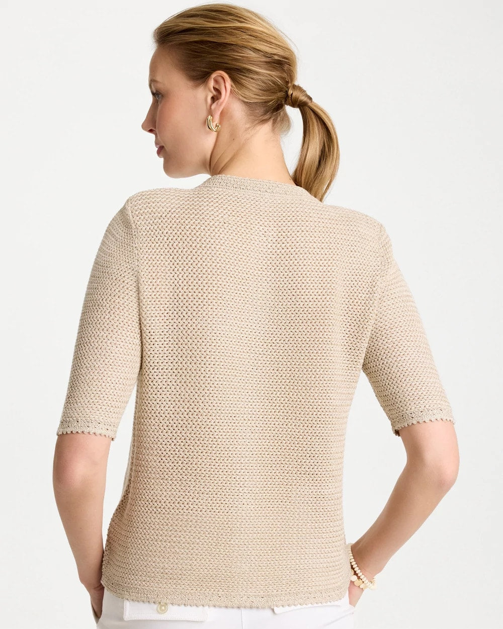 Chico's Hot Sale - Metallic Lady Jacket Cardigan Gold