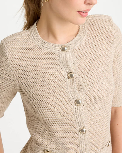 Chico's Hot Sale - Metallic Lady Jacket Cardigan Gold