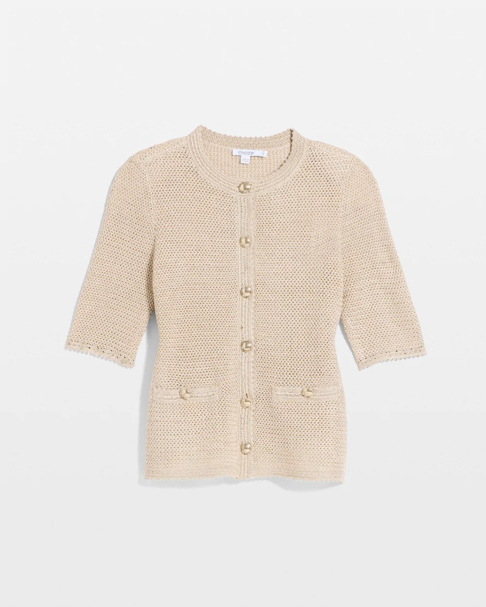 Chico's Hot Sale - Metallic Lady Jacket Cardigan Gold