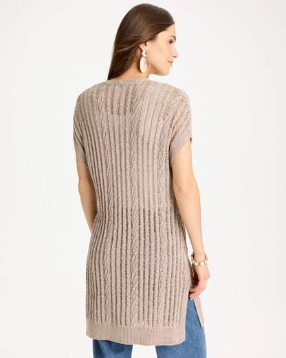 Chico's Popular - Faucet V-Neck Long Cardigan Vest Smokey Taupe