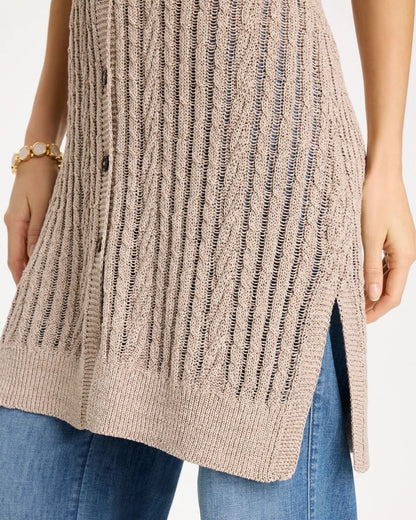 Chico's Popular - Faucet V-Neck Long Cardigan Vest Smokey Taupe