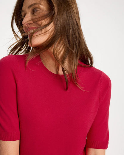Chico's Latest - Ella Short-Sleeve Sweater Cherry Lush