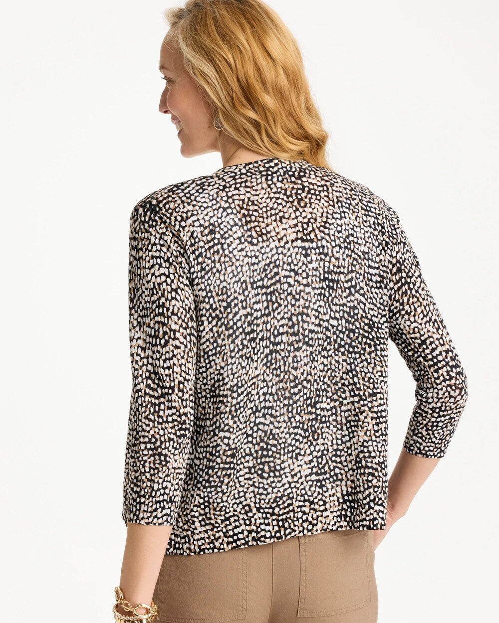 Chico's Best Price - Summer Romance Printed Cardigan Cattail Brown