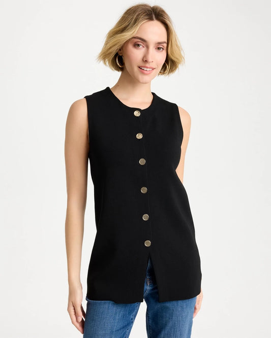 Chico's Premium - Refined Crewneck Sweater Vest Black